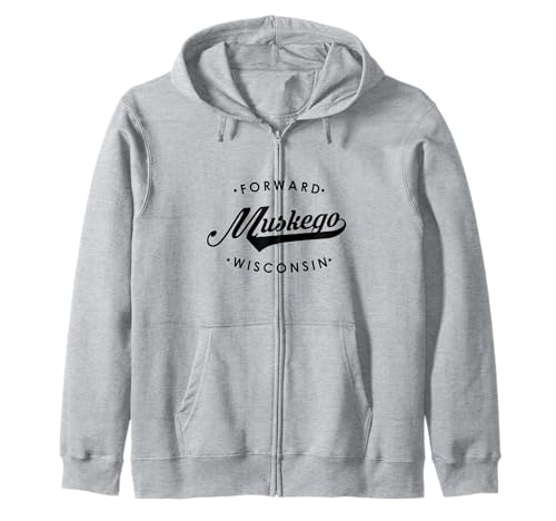 Muskego WI State Motto für Männer Frauen Kapuzenjacke von Wisconsin WI Script Pride Products