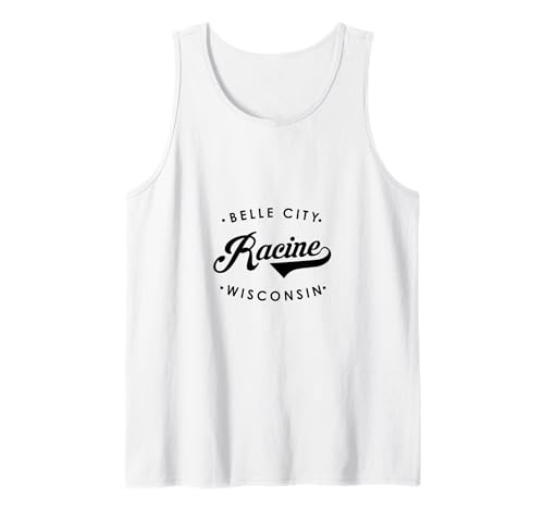 Racine WI Belle City für Männer und Frauen. Tank Top von Wisconsin WI Script Pride Products