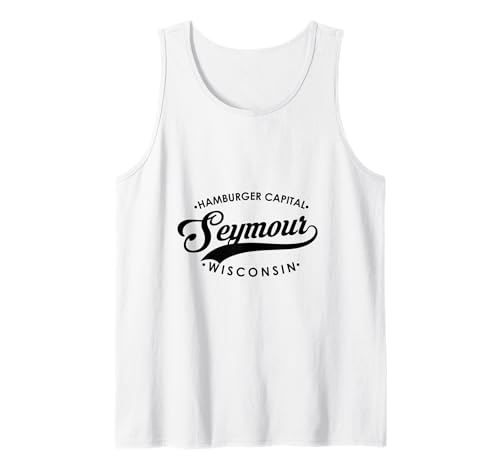 Seymour WI Hamburger Hauptstadt für Männer Frauen Tank Top von Wisconsin WI Script Pride Products
