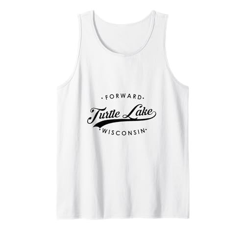 Turtle Lake WI State Motto für Männer Frauen Tank Top von Wisconsin WI Script Pride Products