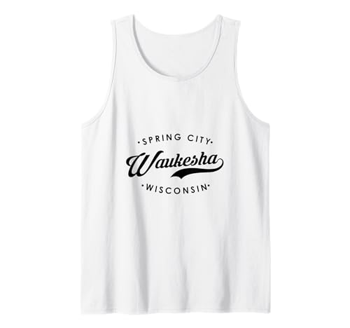Waukesha WI Spring City für Männer Frauen Tank Top von Wisconsin WI Script Pride Products