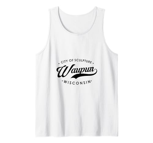 Waupun WI Stadt der Skulpturen für Männer und Frauen. Tank Top von Wisconsin WI Script Pride Products