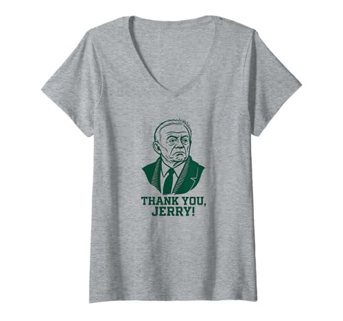 Damen Thank You Jerry Green Bay Fußball T-Shirt mit V-Ausschnitt Damen Thank You Jerry Green Bay Fußball T-Shirt mit V-Ausschnitt von Wisconsin Winter