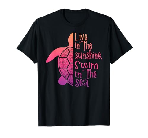 Live in the Sunshine Sea Turtle Honu Floral Graphic T-Shirt Live in the Sunshine Sea Turtle Honu Floral Graphic T-Shirt von Wisdom Honu Tees