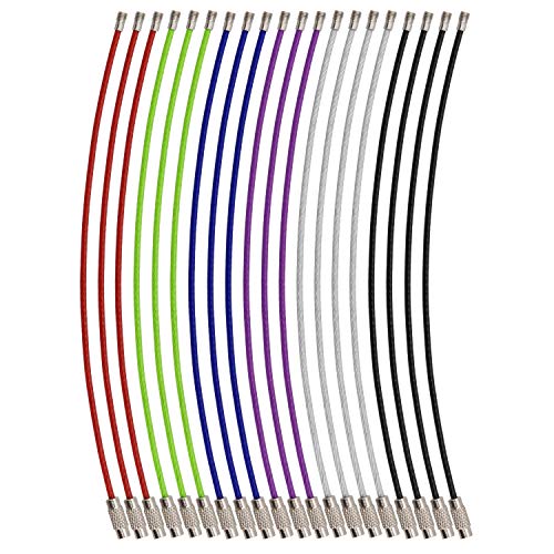 Wisdompro Draht Schlüsselanhänger Bunt 20 Stück, Schlüsselringe Edelstahl 16 cm, Schlüsselring Groß für Aufhängen Kofferanhänger, Schlüssel, Puppe, Ausweishülle 6.3" 20Pack von Wisdompro