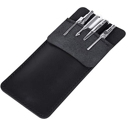 Wisdompro Taschenschutz Leder, Stifthalter für Hemden, Labormäntel, Hosen (Schwarz) von Wisdompro