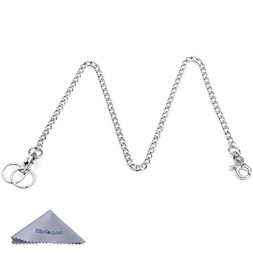 wisdompro Keychain, Heavy Duty 16 Inch Pocket Keychain Wallet Chain with Lobster Clasp and 2 Keyrings for Jeans Pants, silber, 116, Klassisch von Wisdompro