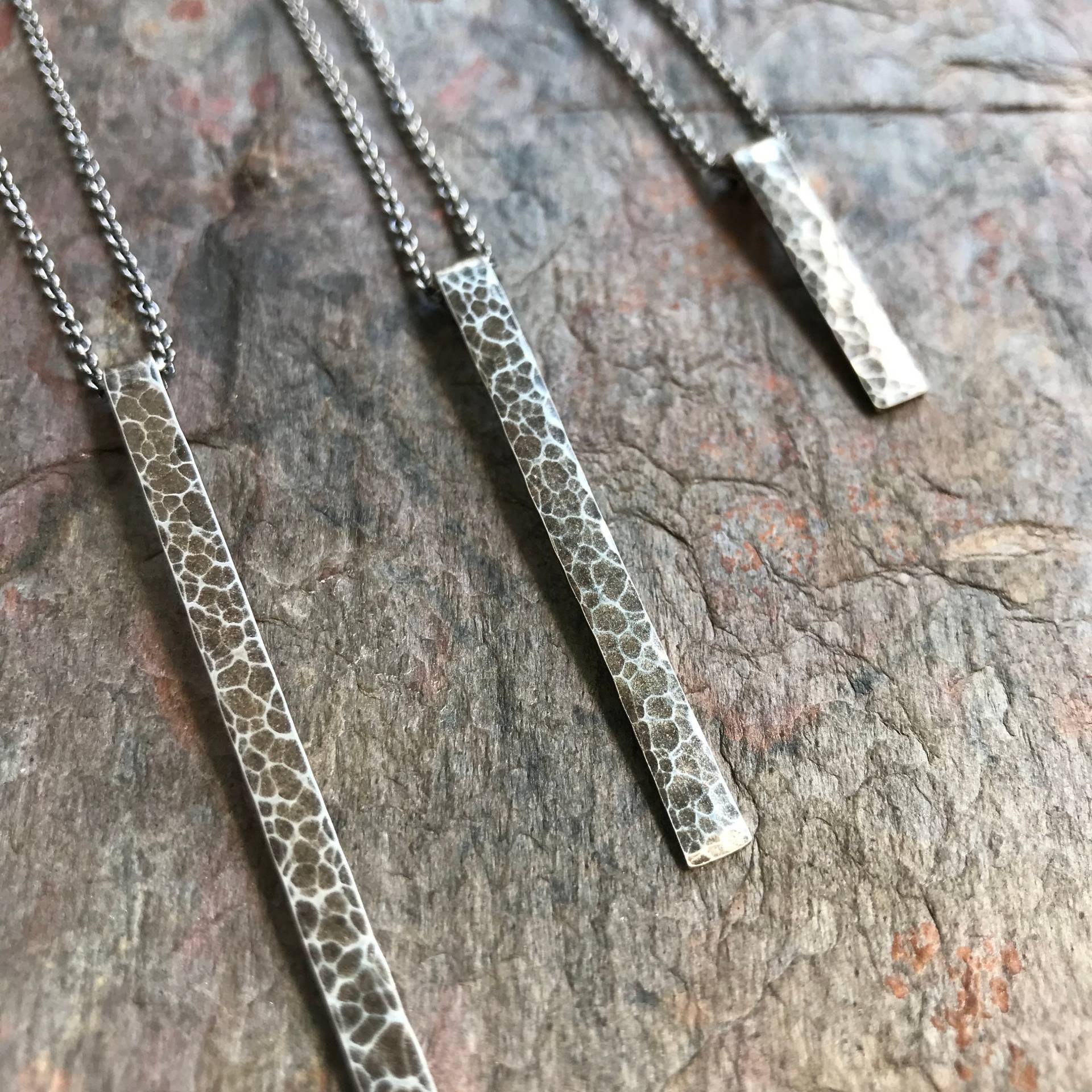 Lange Sterling Silber Bar Halskette - Handgemachter Anhänger An Kette Lange Sterling Silber Bar Halskette - Handgemachter Anhänger An Kette von WiseHandmadeJewelry