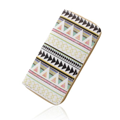 WisePoint Damen Geldbörse, PU Leder Geldbörse Kartenhalter für Frauen, Lange Damen Geldbörsen Casual Damen Geldbörse mit Bohemian Print und Reißverschluss für Bankkarten, Bargeld, Quittungen, von WisePoint