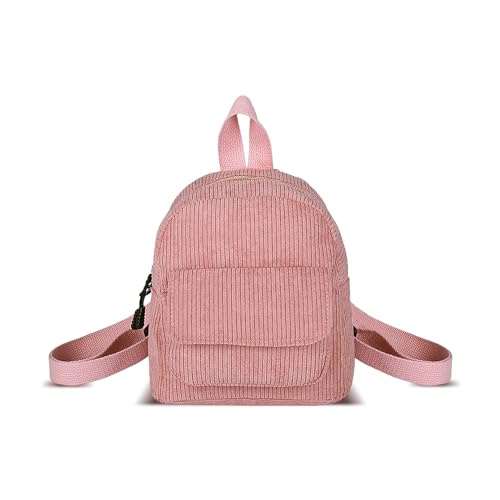 WisePoint Frauen Mode Rucksäcke, Cord Mini Rucksack Geldbörse Kleine Rucksäcke für Frauen und Mädchen, stilvolle Frauen Rucksack für Dating, Arbeiten (pink) von WisePoint