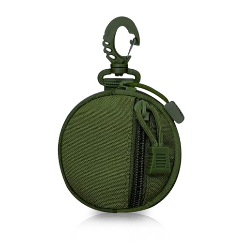 WisePoint Outdoor-Münzgeldbörse, Nylon-Münztasche, Münzbeutel mit abnehmbarem Haken, leichte Münzgeldbörse für Wandern, Klettern, Radfahren, Einkaufen, grün, Einfach von WisePoint