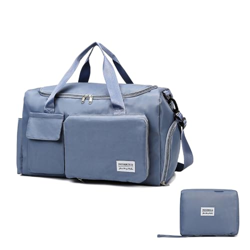 WisePoint Sporttasche, Oxford Gym Bag mit Schuhfach und verstellbarem Riemen, Große Duffel Bag Gym Taschen für Männer, Trockene nasse Trennung Frauen Duffle Bag (blau) von WisePoint