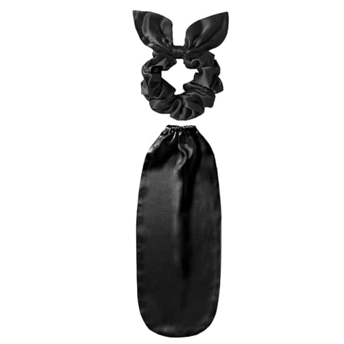 Seidenhaube zum Schlafen 100% Maulbeerseide, Seide Mütze für Schlafende Seide Scrunchies 2-in-1, Verstellbar Damen Motorhauben Nacht Haarpflege Schutz Kopfhaube, Schützt Haare vor Bruch & Spliss von Wisebom