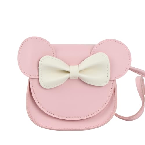 Wisebom Kinder Umhängetasche Mädchen Little Mouse Ear Bow Crossbody Purse Mini Prinzessin Messenger Bags PU-Schultertasche für Mädchen Mädchen-Geschenke Handtasche für Kinder Mädchen Kleinkinder von Wisebom