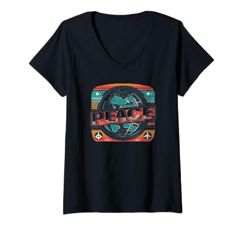 Damen Frieden für alle Nationen Verbreite Frieden Liebe inspiriere Zusammengehörigkeit T-Shirt mit V-Ausschnitt Damen Frieden für alle Nationen Verbreite Frieden Liebe inspiriere Zusammengehörigkeit T-Shirt mit V-Ausschnitt von Wish You Get