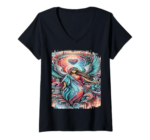 Damen Frieden im Universum Frieden und Liebe für EIN vereintes Universum T-Shirt mit V-Ausschnitt Damen Frieden im Universum Frieden und Liebe für EIN vereintes Universum T-Shirt mit V-Ausschnitt von Wish You Get