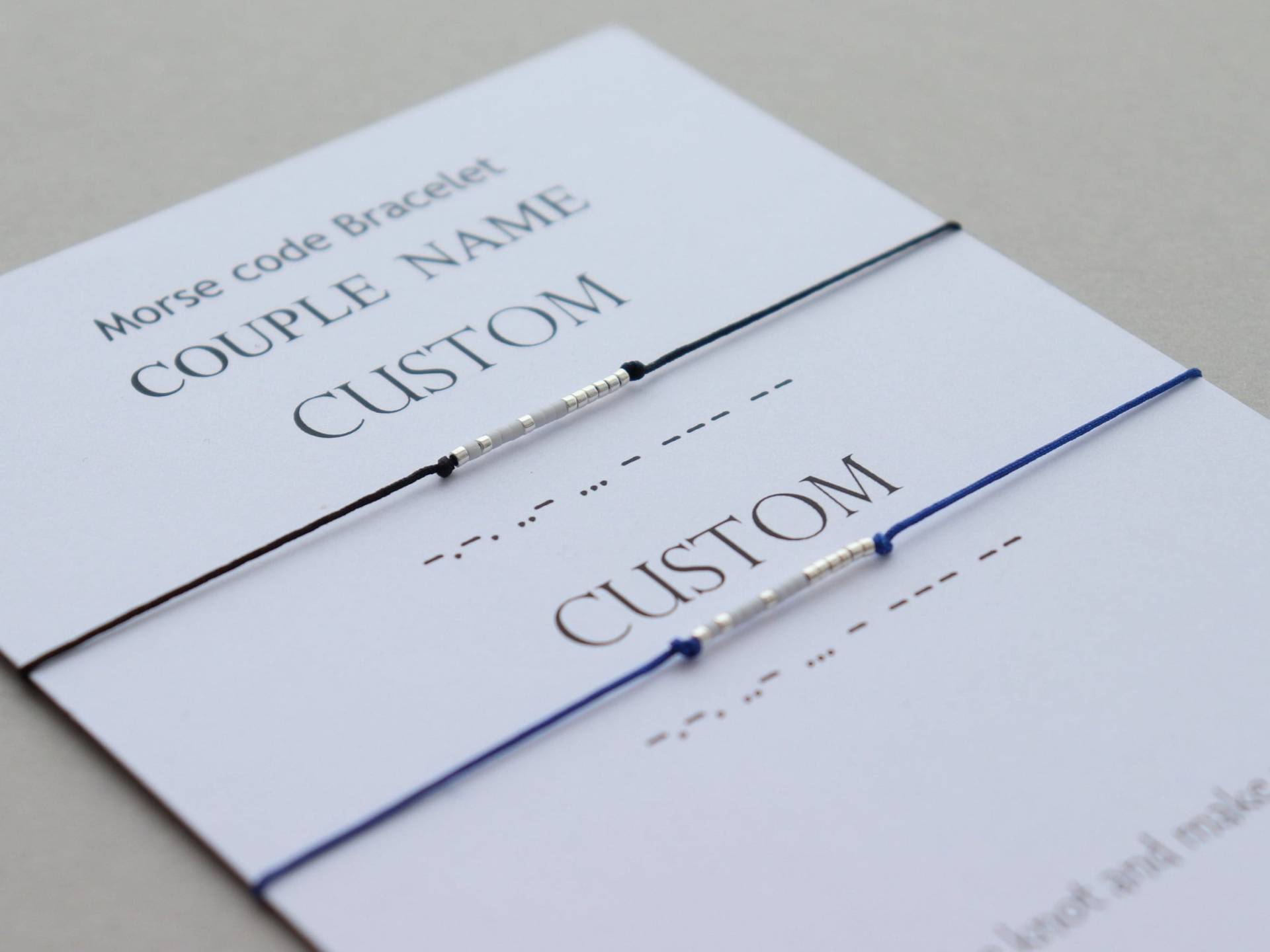 Benutzerdefinierte Morse-Code Armband Set Schmuck von WishANDdesign