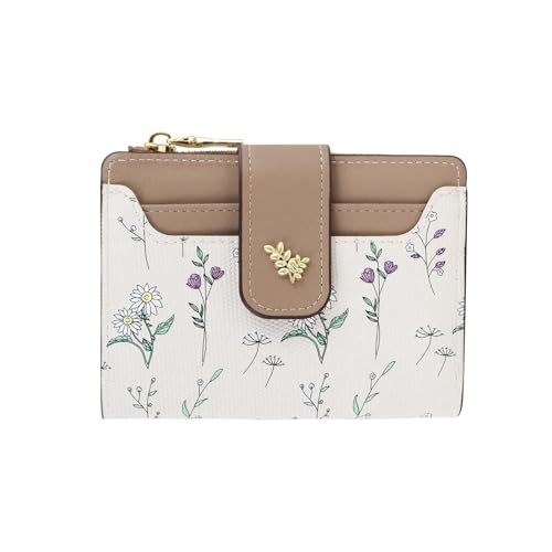 WishLotus Geldbörsen für Damen, Blumenmuster, Kartenhalter, Geldbörse, Leder, kleine Geldbörse für den täglichen Einkauf, Khaki, Blumenmuster WishLotus Geldbörsen für Damen, Blumenmuster, Kartenhalter, Geldbörse, Leder, kleine Geldbörse für den täglichen Einkauf, Khaki, Blumenmuster von WishLotus