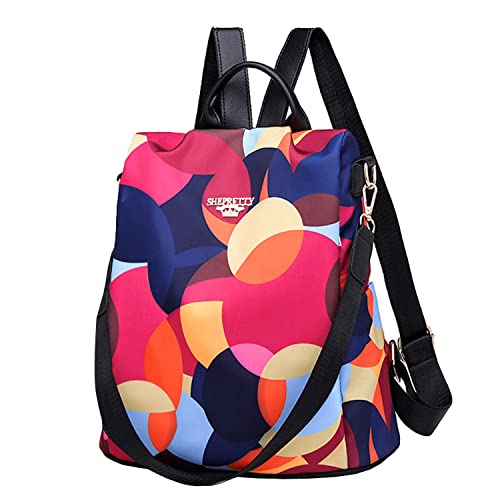 Wishliker Damen Rucksack Anti Diebstahl Tagesrucksack,Roter Kreis von Wishliker