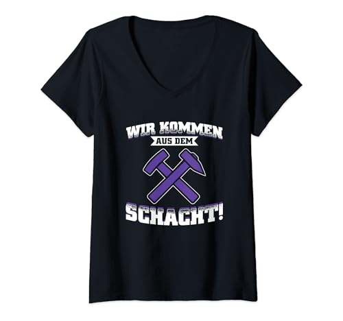 Damen Aue im Erzgebirge Fußball Aue mein Verein T-Shirt mit V-Ausschnitt Damen Aue im Erzgebirge Fußball Aue mein Verein T-Shirt mit V-Ausschnitt von Wismut Fan Zubehör Glück auf