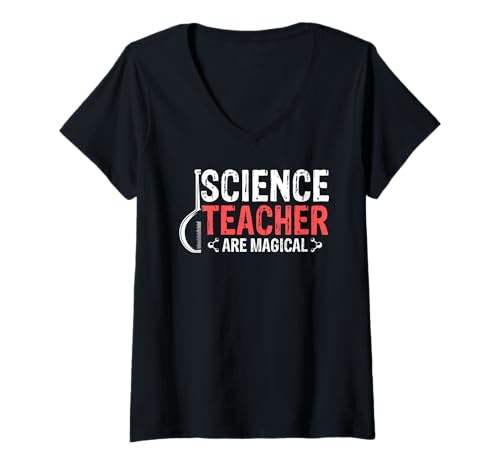 Damen Naturwissenschaftslehrer Sind Magisch Und Lustig T-Shirt mit V-Ausschnitt Damen Naturwissenschaftslehrer Sind Magisch Und Lustig T-Shirt mit V-Ausschnitt von Wissenschaft Lehrer Spruch Nerd Klasse
