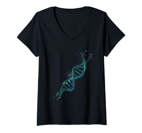 Damen DNA Biologen Geschenk Biologie T-Shirt mit V-Ausschnitt Damen DNA Biologen Geschenk Biologie T-Shirt mit V-Ausschnitt von Wissenschaftler Biologie Shirts