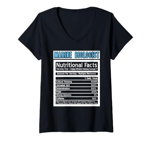 Damen Marine Biologe Fakten Lustig Wissenschaftlich Nerds T-Shirt mit V-Ausschnitt Damen Marine Biologe Fakten Lustig Wissenschaftlich Nerds T-Shirt mit V-Ausschnitt von Wissenschaftsfreunde Für Meeresbiologie