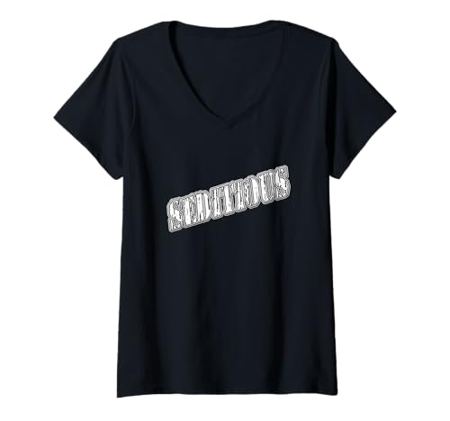 Damen Beruhigendes Wort T-Shirt mit V-Ausschnitt von Wistful