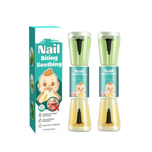 2pcs Nagel -Beißpolel - 10 Ml Anti -Nagel -Beißpolitur Mit Bitterer Formel | Bitterer Lack, Um Das Nagel -beißen Zu Stoppen | Sicherer Applikator Für Die Prävention Von Nagel -Bei von Wisylizv