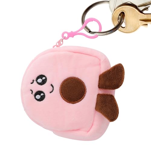 Avocado Münzbörse | Cartoon Plüsch Kleine Geldbörse | Modischer Avocado Kleingeldhalter, weicher Plüschtaschenanhänger für Headset, Lippenstift, Karten und kleine, hellrosa, Refer to description, von Wisylizv