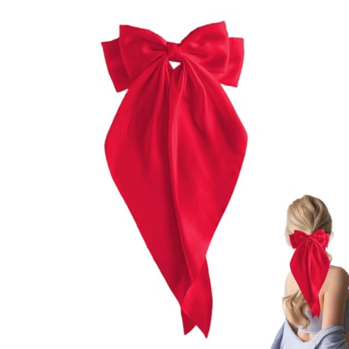 Bow Claw Clip - Satin Big Hair Barrettes with Long Tail Bow Knot - Non-Slip Claw Clip For Thick Or Thin Hair - Hair Clamp For Women von Wisylizv
