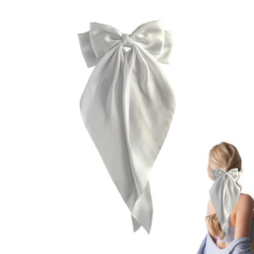 Bow Claw Clip - Satin Big Hair Barrettes with Long Tail Bow Knot - Non-Slip Claw Clip For Thick Or Thin Hair - Hair Clamp For Women von Wisylizv