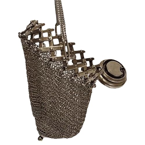 Englische Münzgrundstück - Handgefertigte 1920er Jahre englische Münze Purrse | Kleine Ausdehnung Silber Coiin Halter | Retro Double Chainmail Mesh Bag | Mini Antique British Collectible Accessoire von Wisylizv