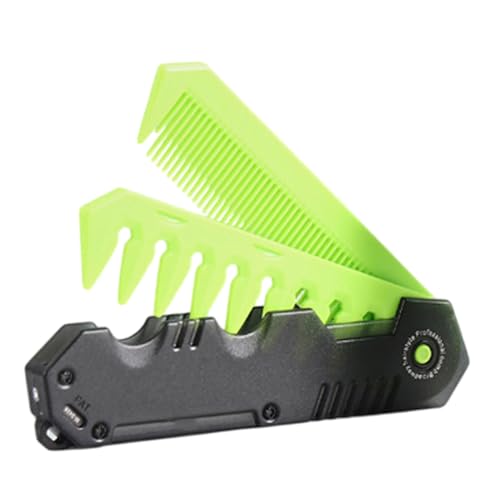 Faltbarer Kamm – -Funktions-Pflegewerkzeug für Männer | Tragbares Design mit breiter Zahnung, ideal für fettiges Haar, Bartformung, Schnurrbartkontrolle, Rückenstyling | kompaktes Reisezubehör von Wisylizv