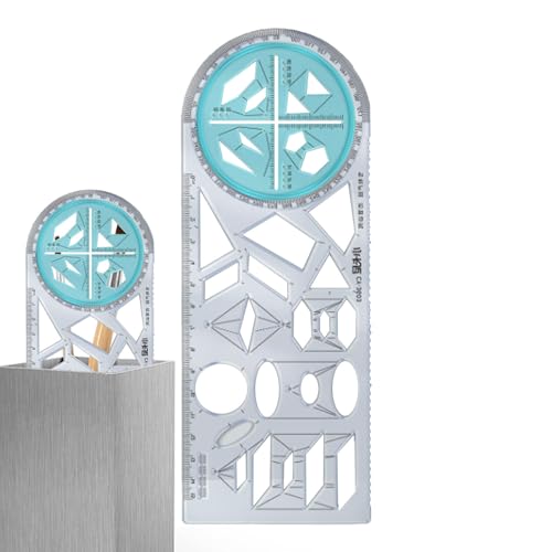 Geometrische Herrscher - Geometrische Zeichnungen | Zeichenvorlagen Schablonen | Multifunktionales mathematisches Funktionsaktivitäts -Ecke Lineal | Universelles Zeichnungs- und Malwerkzeug für Präzis von Wisylizv