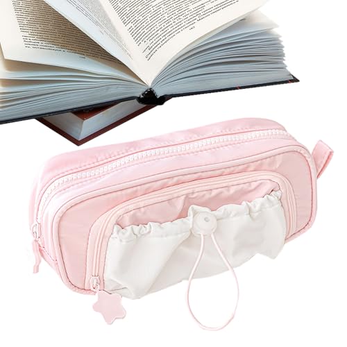 Wisylizv Großes Federmäppchen - Ästhetische Stiftetasche mit Reißverschluss - Stifte Etui Schreibwaren Beutel Für Schüler Jugendliche Erwachsene Klassenzimmer Kunst Büro Reise Basteln von Wisylizv