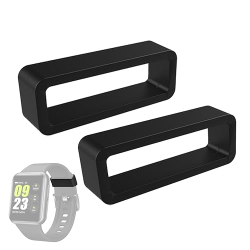 Wisylizv Schwarz Silicon Watch Band Keepers - Gummi -Uhrengurt | Watchh Banddhalter | 2pcs universeller Multisize-Reifenring | Smart Armband Accessoire | Sichere Verschluss für Männer Frauen von Wisylizv