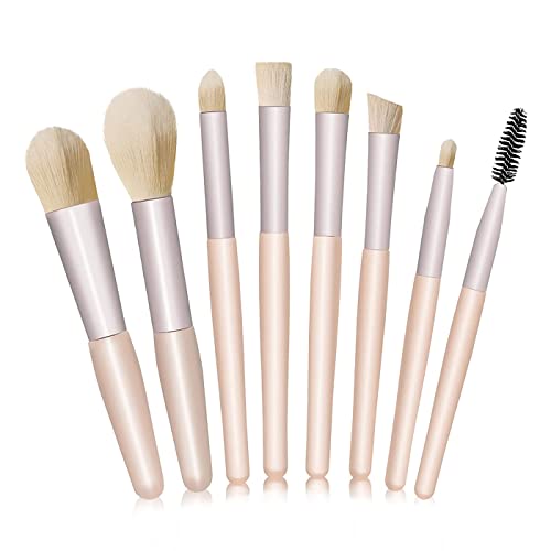 Pinselset Makeup, 8 Stück Make Up Pinsel Set Foundation Pinsel Schminkpinsel Set Lidschatten Pinselset Concealer Pinsel Eyeliner Pinsel Brush Augenbrauen Pinsel Kosmetikpinsel（Aprikose） von WitBicg