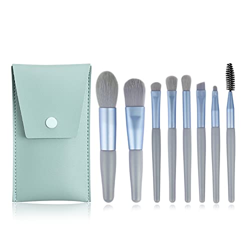 Pinselset Makeup, 8 Stück Make Up Pinsel Set Foundation Pinsel Schminkpinsel Set Lidschatten Pinselset Concealer Pinsel Eyeliner Pinsel Brush Augenbrauen Pinsel Kosmetikpinsel (Dunkelgrün Ledertasche) von WitBicg