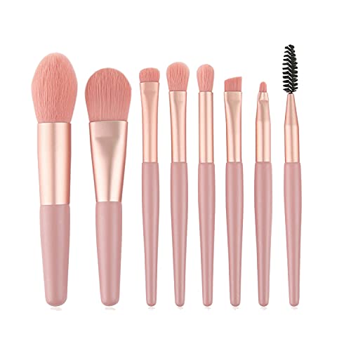 Makeup Pinselset, 8 Stück Make Up Set Foundation Schminkpinsel Lidschatten Concealer Eyeliner Brush Augenbrauen Kosmetikpinsel (Rosa) von WitBicg