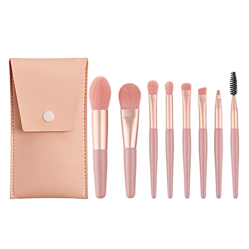 Pinselset Makeup, 8 Stück Make Up Pinsel Set Foundation Pinsel Schminkpinsel Set Lidschatten Pinselset Concealer Pinsel Eyeliner Pinsel Brush Augenbrauen Pinsel Kosmetikpinsel (Rosa + Ledertasche) von WitBicg