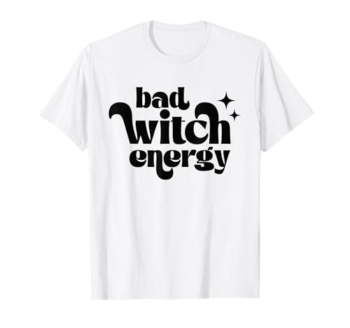 Bad Witch Energy-Shirt im Retro-Stil, Halloween-Witchy Vibes, T-Shirt für Mädchen T-Shirt Bad Witch Energy-Shirt im Retro-Stil, Halloween-Witchy Vibes, T-Shirt für Mädchen T-Shirt von Witch Aesthetic Halloween Party Tee Co.