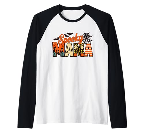 Cute Spooky Mama Halloween - Ghost Pumpkin Spiderweb Damen Raglan von Witch Better Have My Tee.USA