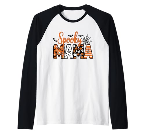 Cute Spooky Mama Halloween - Ghost Pumpkin Spiderweb Damen Raglan von Witch Better Have My Tee.USA