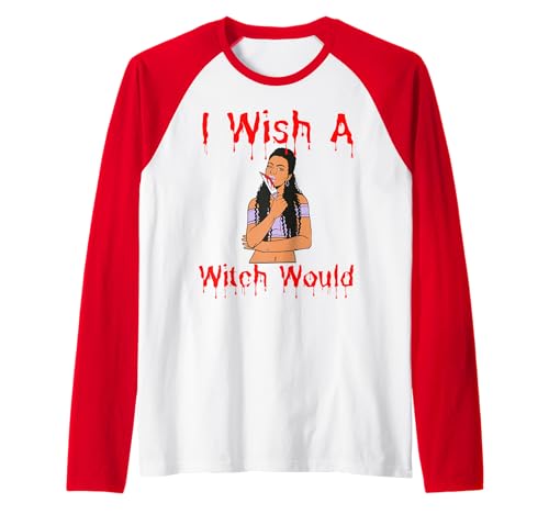 Ich wünschte, eine Hexe würde lustiger Halloween-Spaß für Frauen, Melanin, Schwarz Raglan Ich wünschte, eine Hexe würde lustiger Halloween-Spaß für Frauen, Melanin, Schwarz Raglan von Witch Please Funny Halloween Melanin Black Women