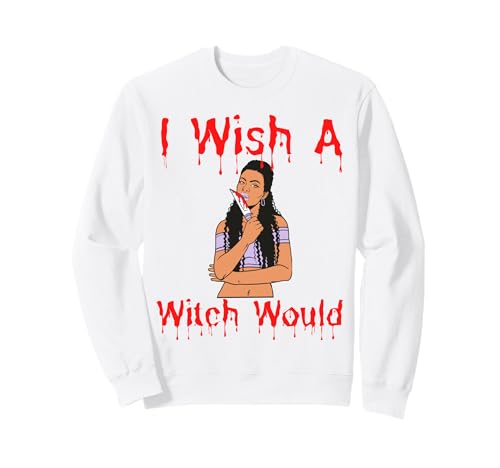 Ich wünschte, eine Hexe würde lustiger Halloween-Spaß für Frauen, Melanin, Schwarz Sweatshirt Ich wünschte, eine Hexe würde lustiger Halloween-Spaß für Frauen, Melanin, Schwarz Sweatshirt von Witch Please Funny Halloween Melanin Black Women
