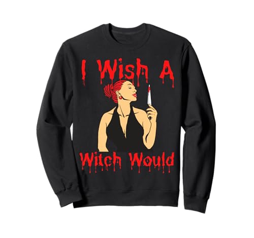 Ich wünschte, eine Hexe würde lustiger Halloween-Spaß für Frauen, Melanin, Schwarz Sweatshirt Ich wünschte, eine Hexe würde lustiger Halloween-Spaß für Frauen, Melanin, Schwarz Sweatshirt von Witch Please Funny Halloween Melanin Black Women