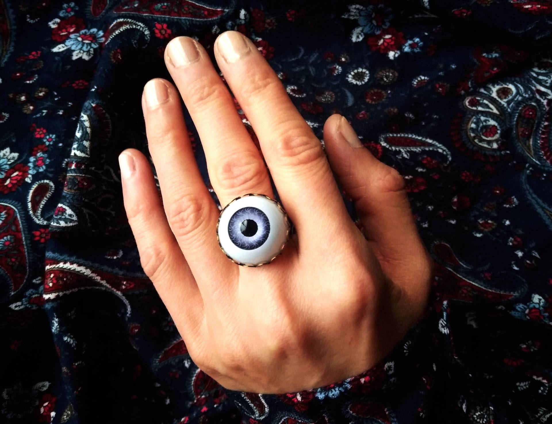 Großer Augenring, Blaues Auge Schützender Talisman, Ring Des Bösen Auges, Recycelter Puppenaugapfel, Boho-Ring, Boho-Schmuck, Recyclingschmuck Großer Augenring, Blaues Auge Schützender Talisman, Ring Des Bösen Auges, Recycelter Puppenaugapfel, Boho-Ring, Boho-Schmuck, Recyclingschmuck von WitchCart