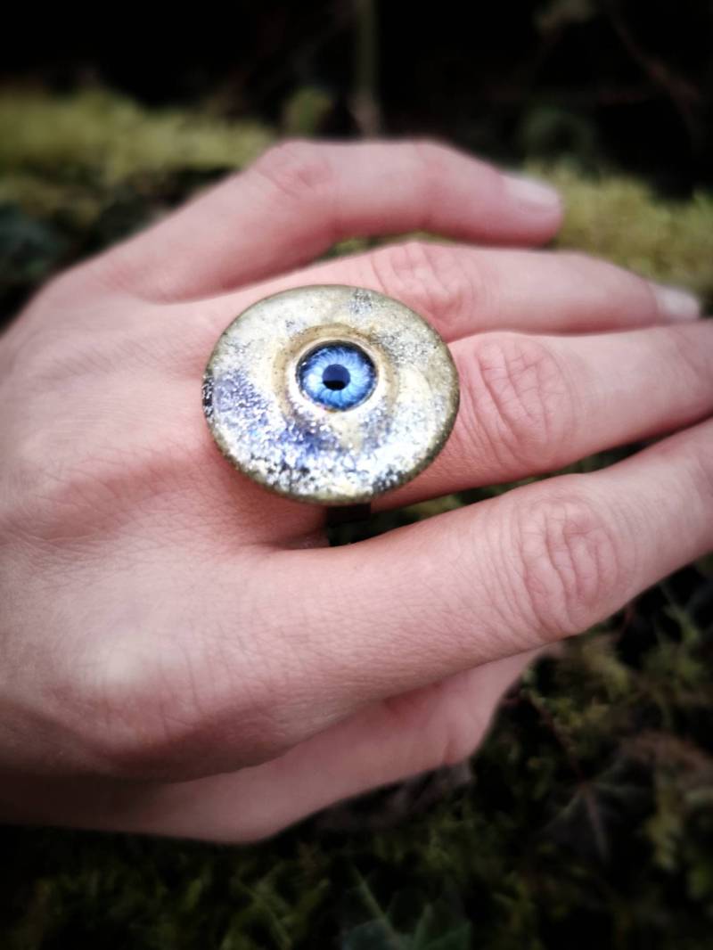 Handbemalte Ring, Evil Eye Recyceltes Puppenauge, Resin Schmuck, Schützender Talisman, Geschenk Für Sie, Boho Schmuck Handbemalte Ring, Evil Eye Recyceltes Puppenauge, Resin Schmuck, Schützender Talisman, Geschenk Für Sie, Boho Schmuck von WitchCart