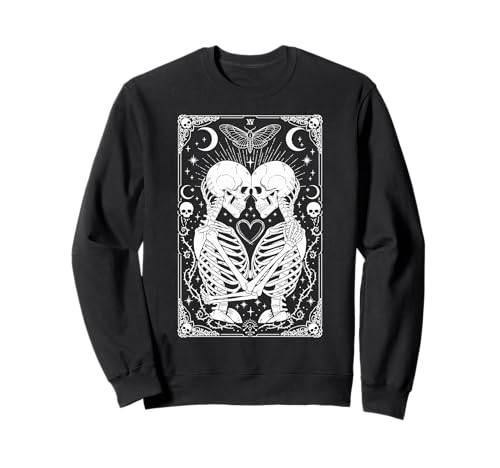 The Lovers Vintage Tarot Card Astrology Goth Halloween Women Sweatshirt von Witchcraft Dark Goth Shirts Women